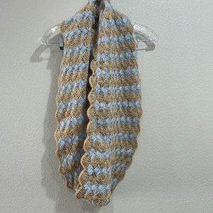 Handmade Crochet Blue/Gray Wrap Scarf  NEW